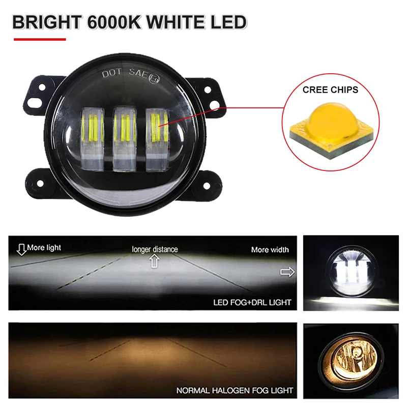 Комплект из 2 предметов 4 дюймовый круглый светодиодный Противотуманные фары фар