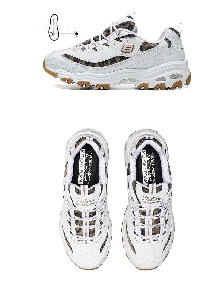 Skechers D'lites/Женская обувь; Платформа для ходьбы; обувь для папы; удобная сетчатая Уличная обувь; zapatillas deporte mujer; 13148-BKW
