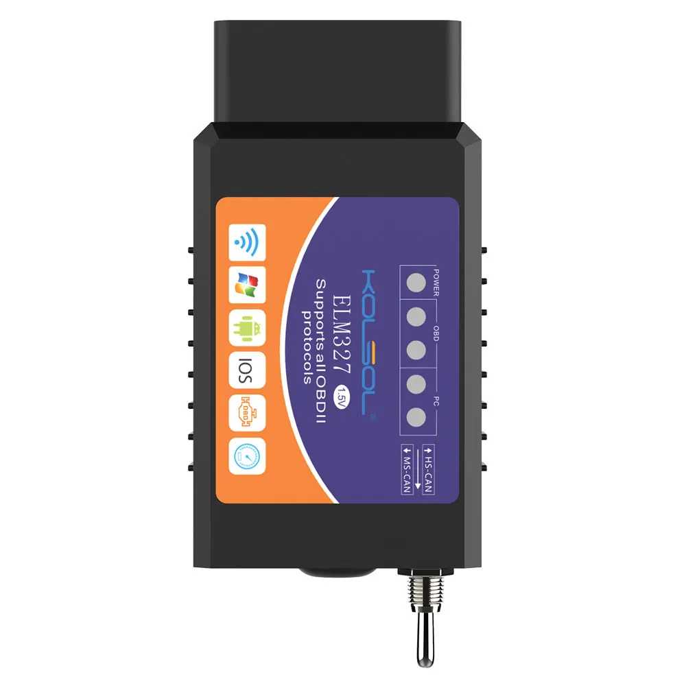 KOLSOL беспроводной ELM327 для Ford ELMconfig CH340+ 25K80 чип HS-CAN/MS-CAN ELM 327 V1.5 OBD2 сканер кода