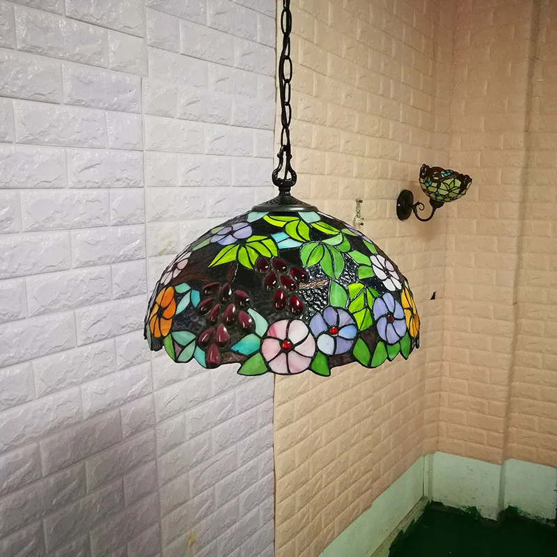 tiffany dragonfly lamp glass shade pendant light bohemian single hanging foam packing for hallway corridor kitchen | Лампы и освещение