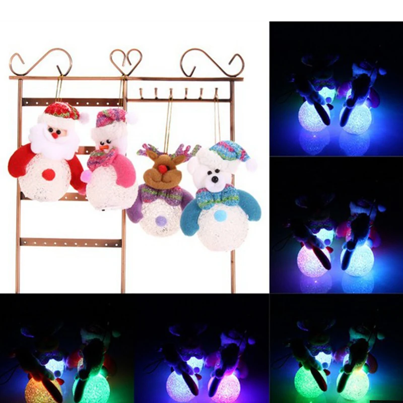 Светодиодный светильник для рождественской елки висячие украшения Санта Клаус