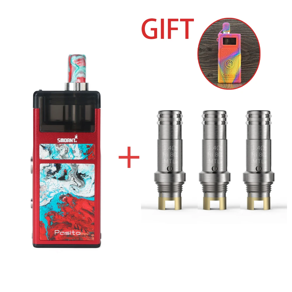 Горячая коробка Pod Vape Smoant Pasito Rebuildable Kit 1100mAh MTL DL RBA 3 мл перезаправляемый картридж E