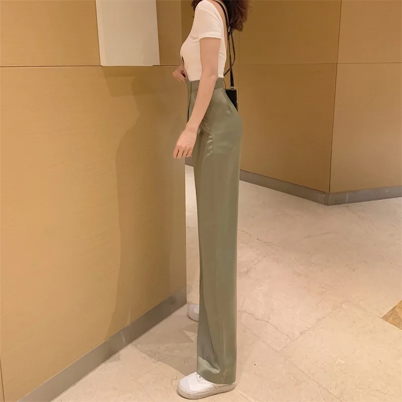 

Loose Solid Color Wide Leg Pants Summer Autumn High Waist Trousers For Women Korean Style All Match Female Drape Pants