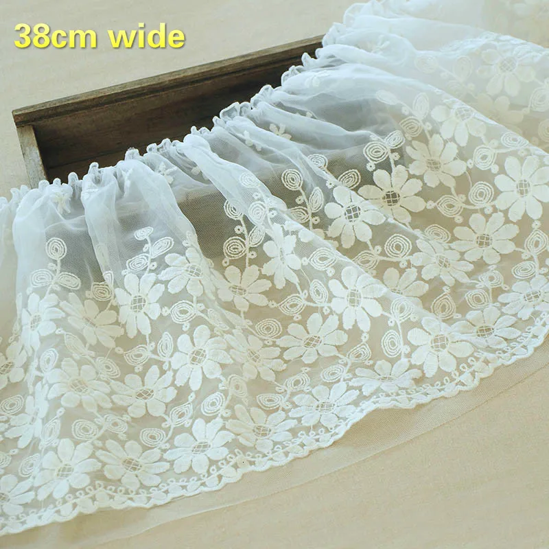 

NEW Mesh Exquisite Water Soluble Embroidery Lace Fabric DIY Wedding Dress Cuff Skirt Fast Sewing Curtain Sofa Home Textile Trim