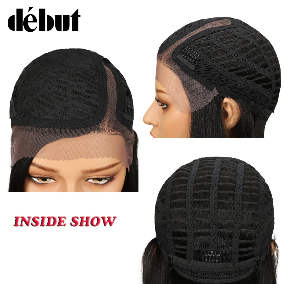 Дебютные парики на шнуровке 100% человеческие волосы прямые шнурке для чернокожих