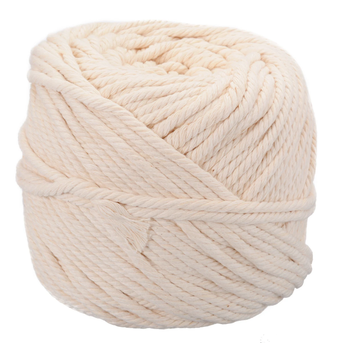 Прочный 4 мм хлопковая веревка макраме натурального бежевого цвета скрученный