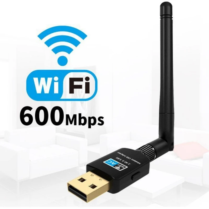 

USB Wi-Fi адаптер, 2,4/5,8 ГГц, 600мбит/с
