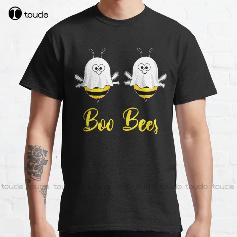 

New Boo Bees Couples Halloween Costume Classic T-Shirt Work Shirts Cotton Tee Shirt S-3Xl