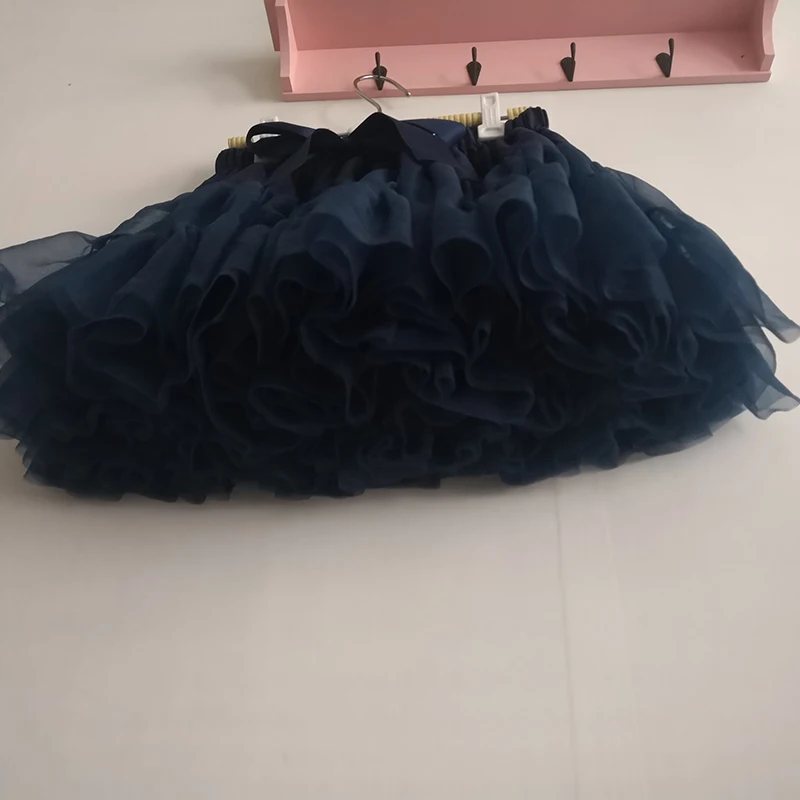 Женская шифоновая юбка пачка сделай сам темно синяя Пышная для танцев и
