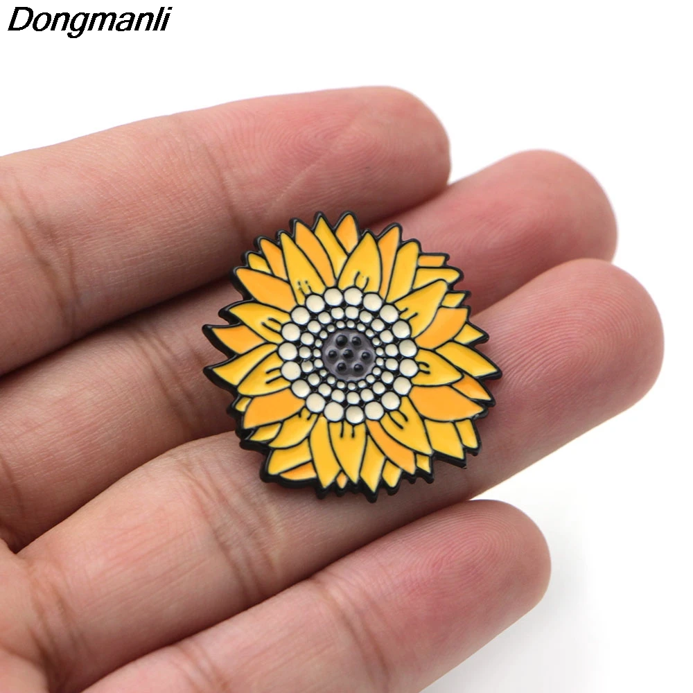 O137 оптовая продажа 10 шт./лот булавка с подсолнухом Ван Гога модная брошь в виде