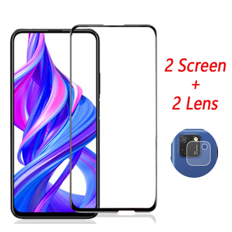 Закаленное стекло с полным покрытием для Honor 9S Защита экрана 9A 9C 9X камеры Huawei Y5p Y6p