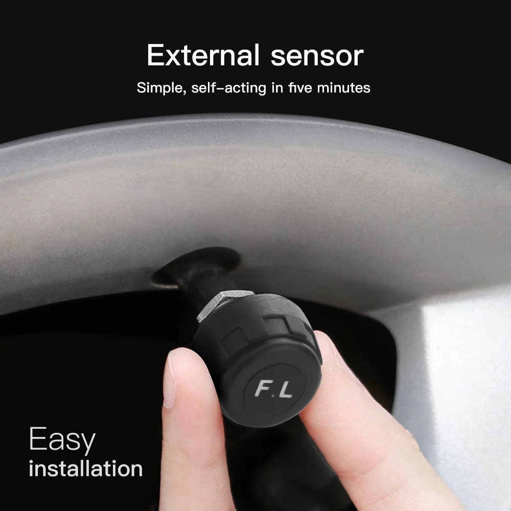 TPMS система контроля давления в шинах Солнечная энергия цифровой ЖК дисплей Авто