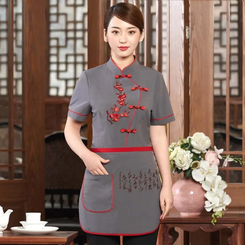 Логотип официант китайского ресторана униформа для мужчин горячий горшок