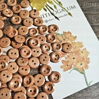 15mm diy set decorative natural wooden round small buttons sewing accessories needlework clothing handicraft scrapbook knitting