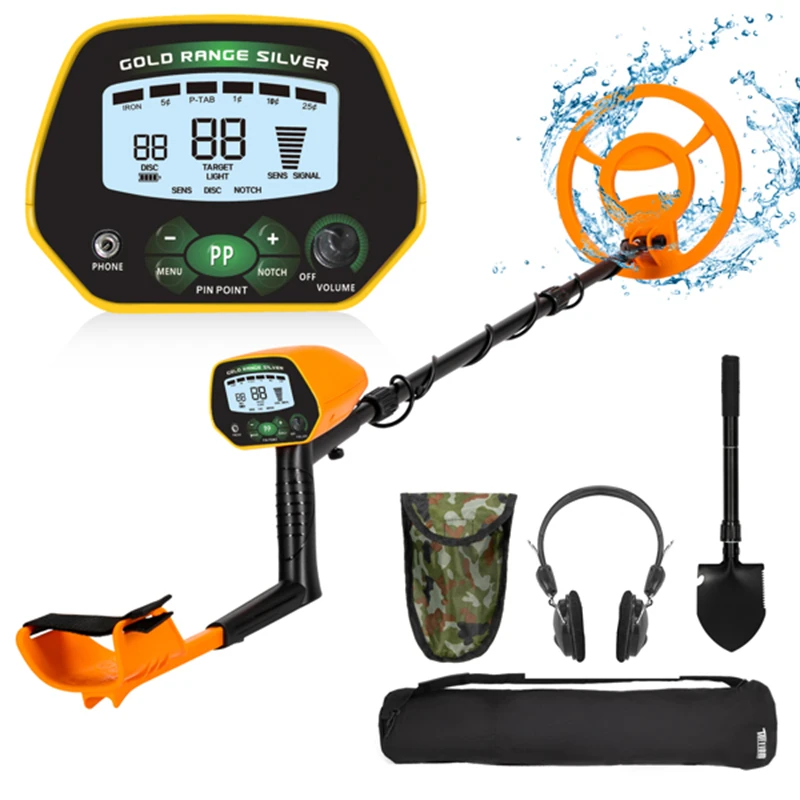 

New Metal Detector Discrimination Mode Waterproof LCD 10inch Metal Finder Treasures Seeking Tool w/Shovel ,Bag And Headphone