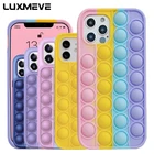 Бабл Reliver стресс Чехол для мобильного телефона для iPhone 12 11 Pro XS Max 12 мини X XR 7 8 6 6s Plus SE 2020 Мягкий силиконовый чехол с изображением радуги