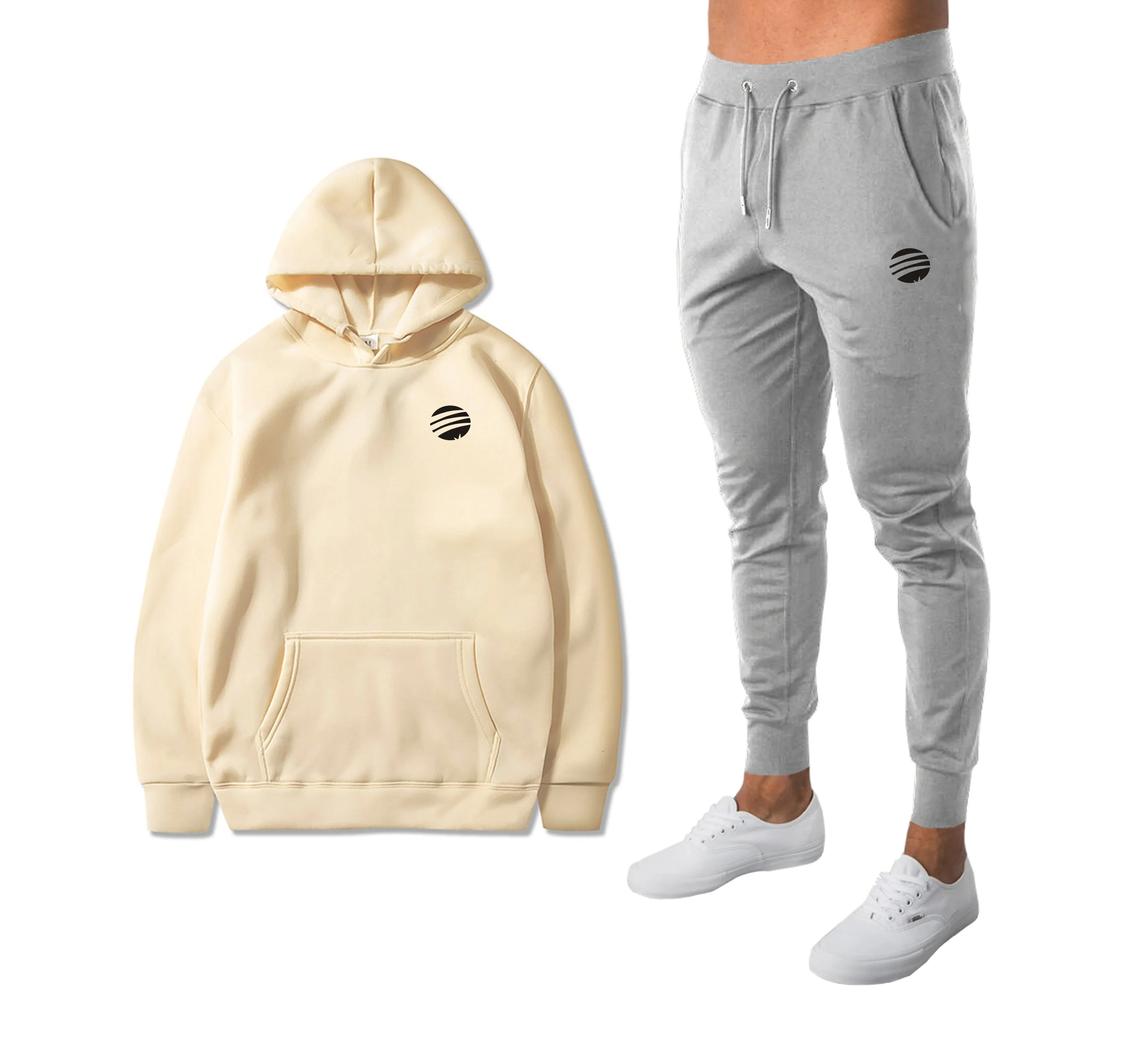 Спортивный костюм для мужчин Быстросохнущий с капюшоном весны и осени набор