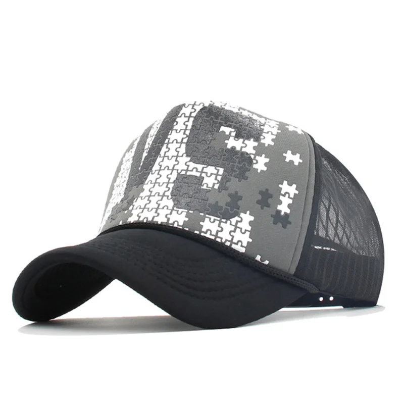 Бейсболка унисекс с цветным принтом хип хоп кепка летняя дышащая сетчатая