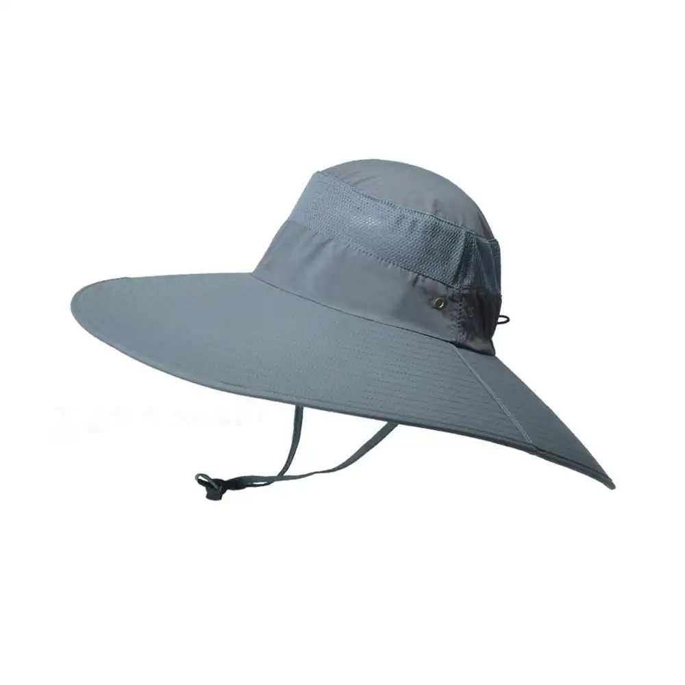 

Fishing Hat Big Wide Brim Breathable Mesh Men'S Sunscreen Fisherman Hat Outdoor Sun Hat Mountaineering Hat Big Brim Safari