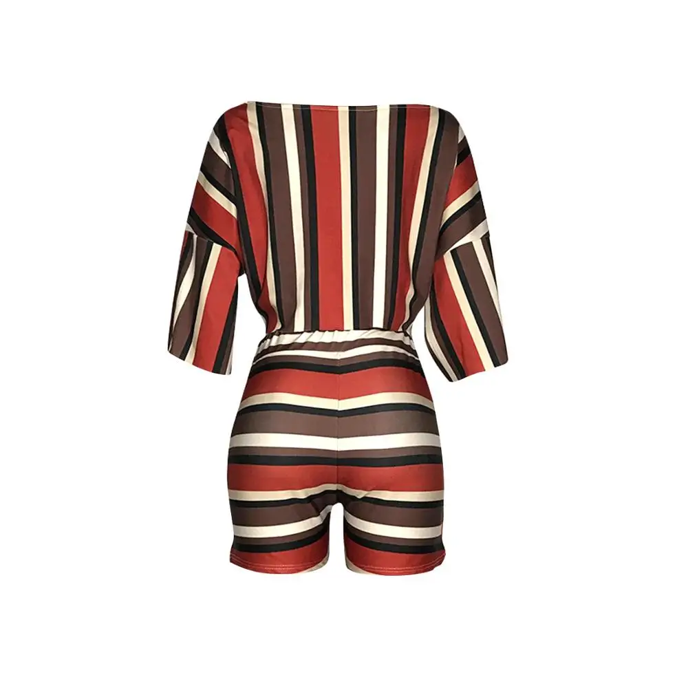 Adogirl/Модный женский комплект из 2 предметов топ в полоску с коротким рукавом и