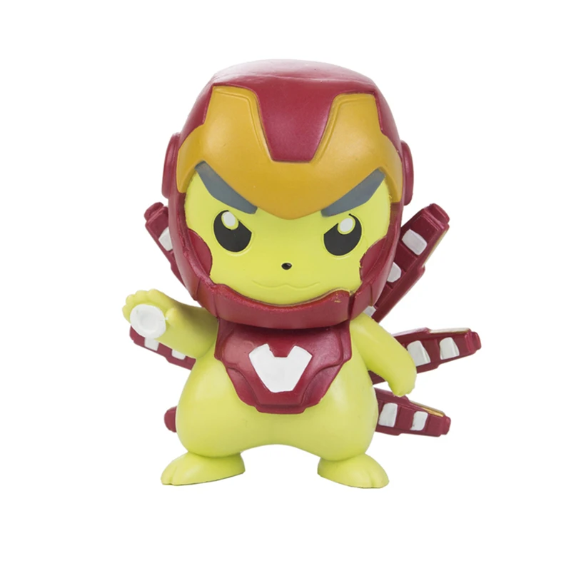 

Pokemon 10cm Pikachu COS Marvel Avengers 4 Captain America Iron Man Hulk Thanos Ant Man Thor Anime Figures Model Character Toys