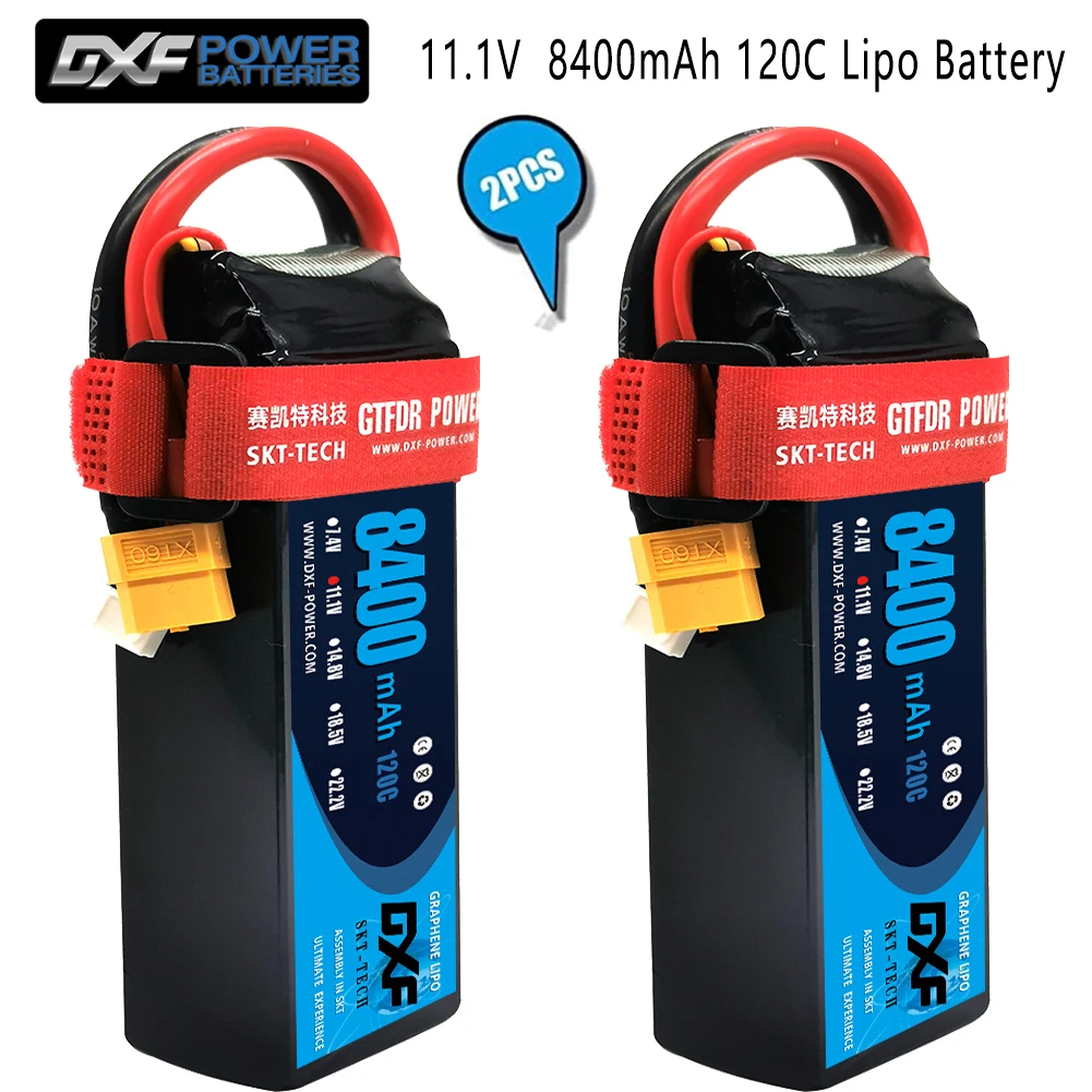 dxf 2 шт lipo батарея 2s 3s 4s 74 v 111 v 148 v 5200 8000mah 8400 100c 200c 110c 220c 120c 240c