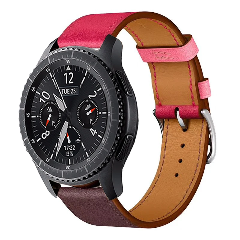 wine rose Кожаный ремешок для samsung gear Sport S2 S3 Classic Frontier для Galaxy Watch 42 мм 46 мм ремешок 22 мм быстрая замена ремешков - Цвет ремешка: wine rose
