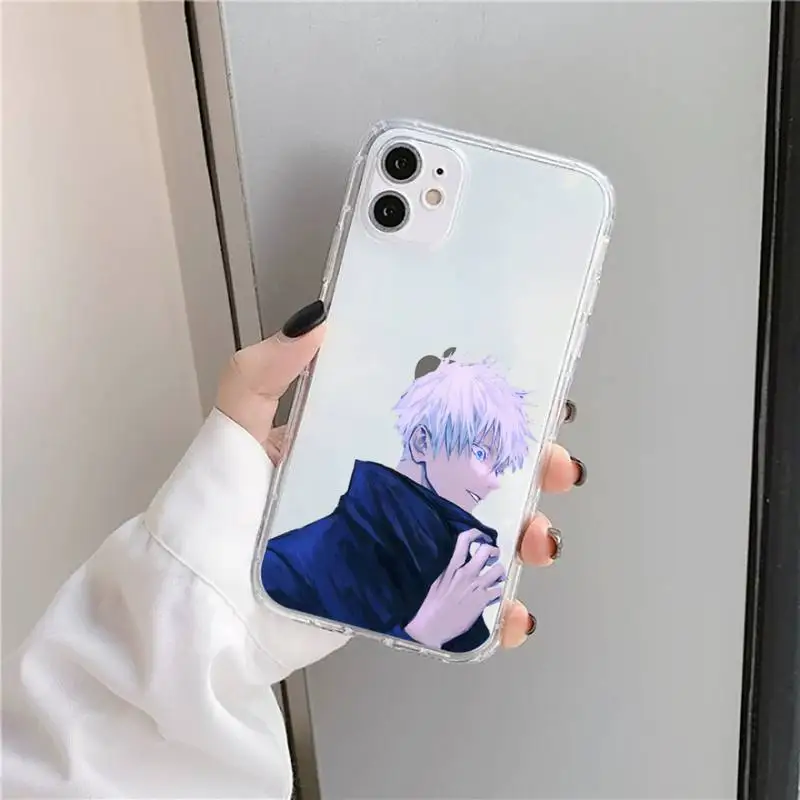 

Jujutsu Kaisen Japan anime cool Phone Case Transparent for iPhone 11 12 mini pro XS MAX 8 7 6 6S Plus X 5S SE 2020 XR