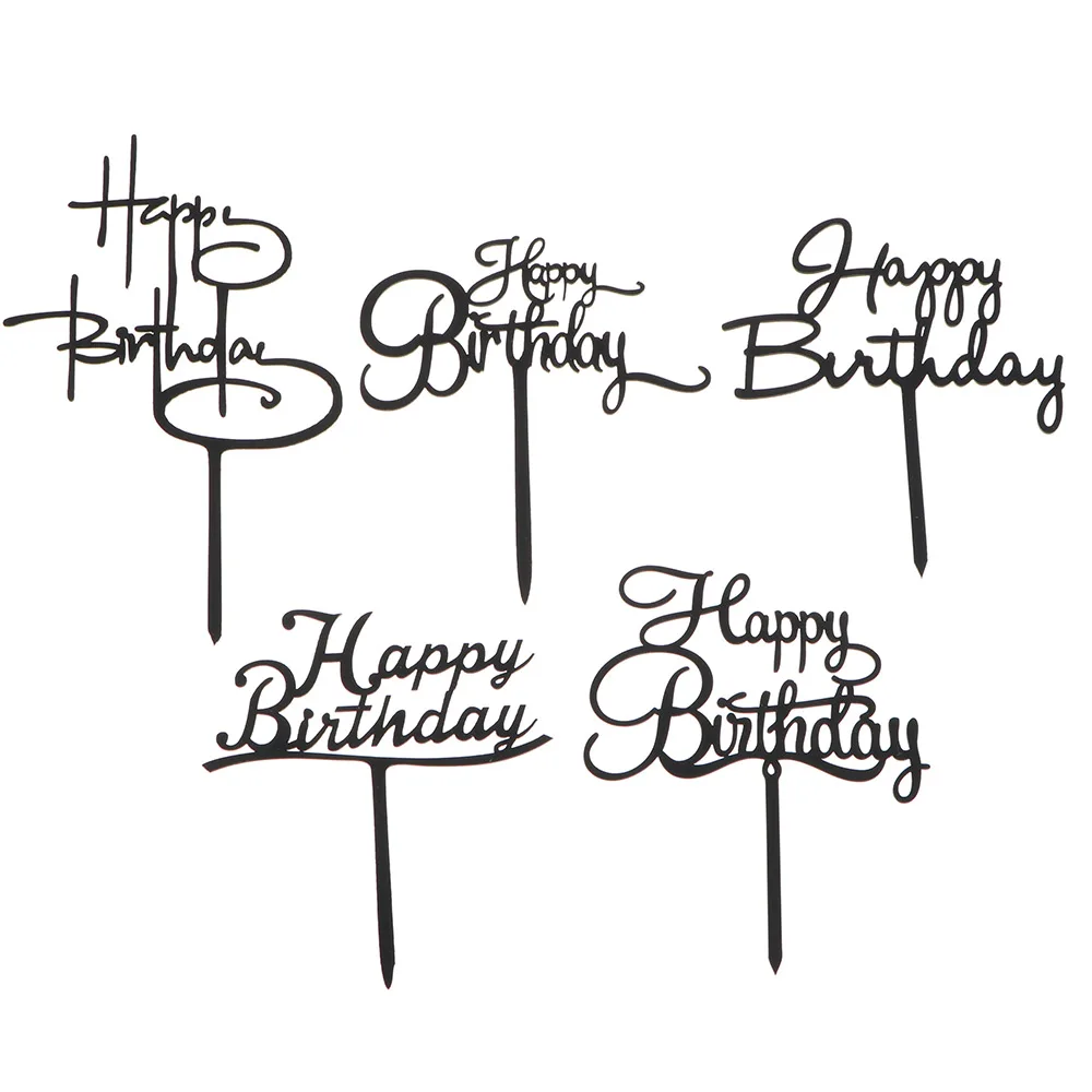 Новый Топпер для торта С Днем Рождения акриловые буквы золотой серебряный торт