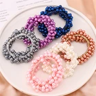 Резинки для волос женские с жемчужинами, элегантные резинки для волос с бусинами