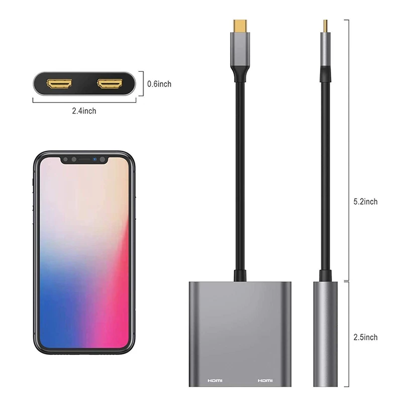 Док-станция USB Type-C/Dual 4K HD HDMI для MacBook | Компьютеры и офис