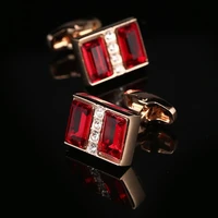 cufflinks high grade golden mens business banquet wedding daily accessories gifts vintage french shirt red crystal cuff links