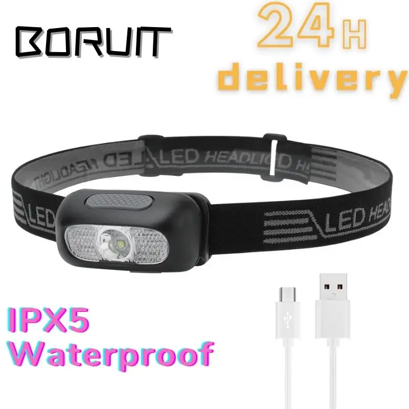 

BORUiT XPE LED IPX5 Waterproof headlamps rechargeable power Headlamp with USB charge Cycling/camping/climbing/running headlamps