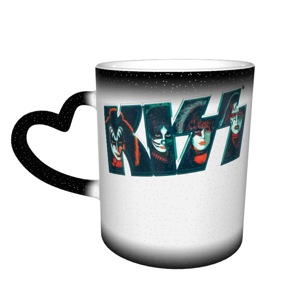 

Kiss Band Mug Cappuccino The Changes Color Mug Creative Vintage Porcelain Cups