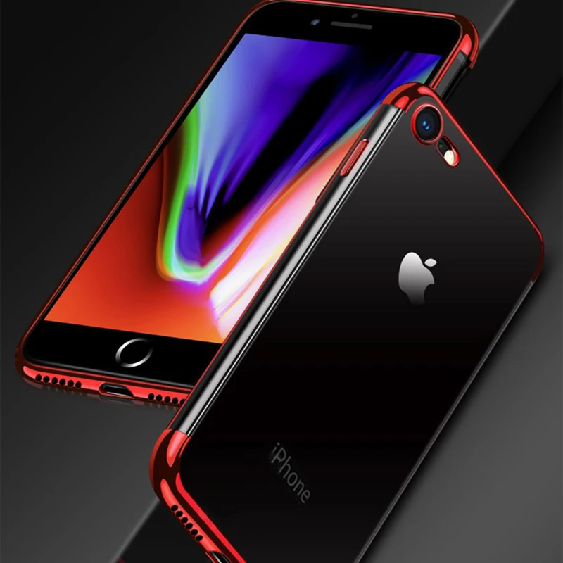 Роскошный чехол с гальваническим покрытием для iPhone X XS Max XR тонкий мягкий