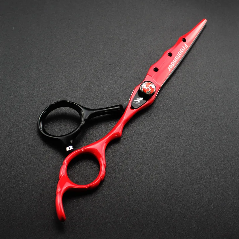 6 inch Cutting Thinning Styling Tool Hair Scissors black &amp red Japan 440c Salon Hairdressing Shears Regular Flat Teeth Blades | Красота и