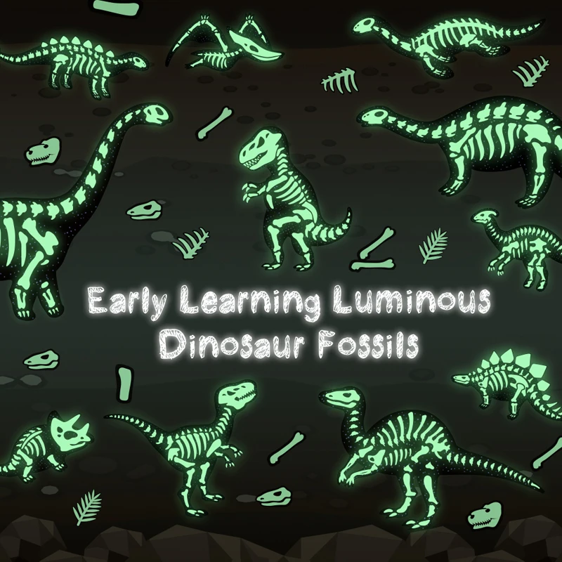 Tofok Fossil скелеты динозавров Светящиеся Настенные наклейки креативная гостиная DIY настенные наклейки сверкающий в темноте съемный декор