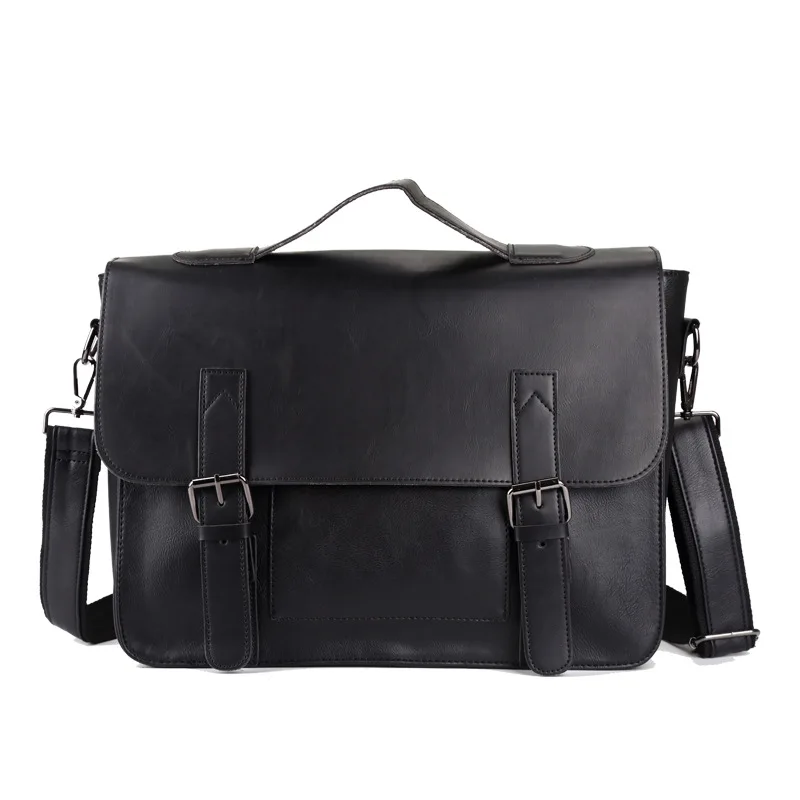 Black Сумка, мужской кожаный портфель, мужская сумка для ноутбука, натуральная кожа, мужские сумки-мессенджеры, Мужские портфели - Цвет: Black