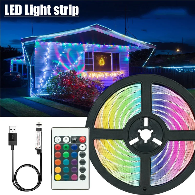 

Светодиодная лента для телевизора, декоративсветильник лампа с дистанционным управлением через USB, RGB подсветильник ка для фестиваля вечер...