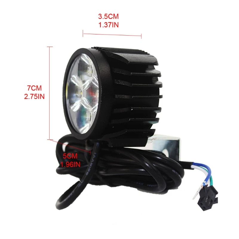 

Electric Bicycle 2-in-1 LED Horn Headlight Waterproof Bright Front Light Scooter
