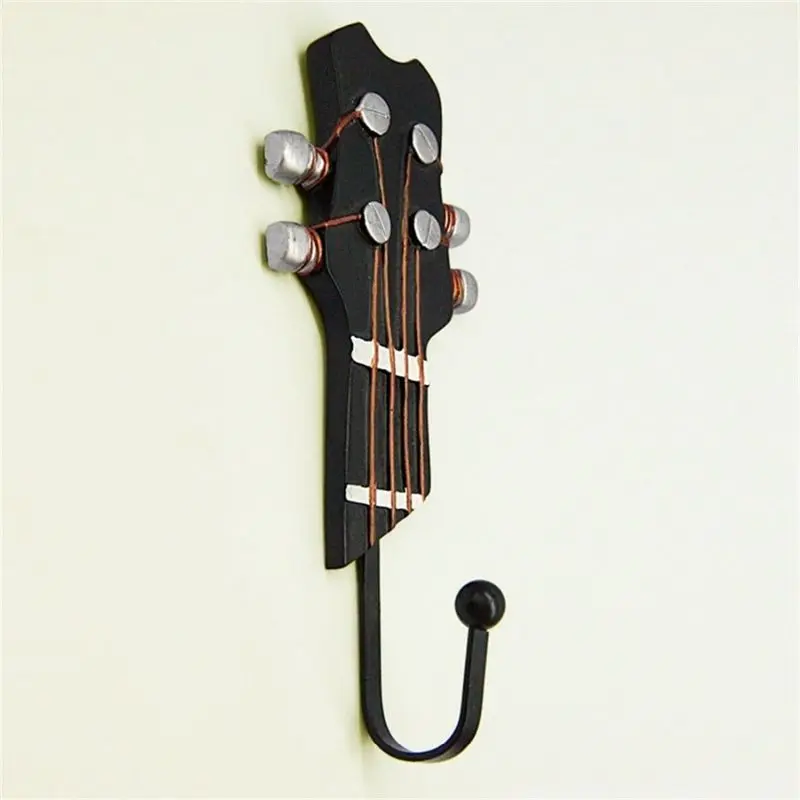

Vintage Guitar Shaped Decorative Hooks Rack Hangers for Hanging Clothes Coats Towels Keys Hats Metal Resin Hooks Wall Mounted He