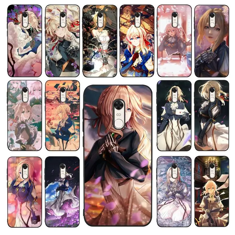 

FHNBLJ Anime Violet Evergarden Phone Case for Redmi 5 6 7 8 9 A 5plus K20 4X 6 cover