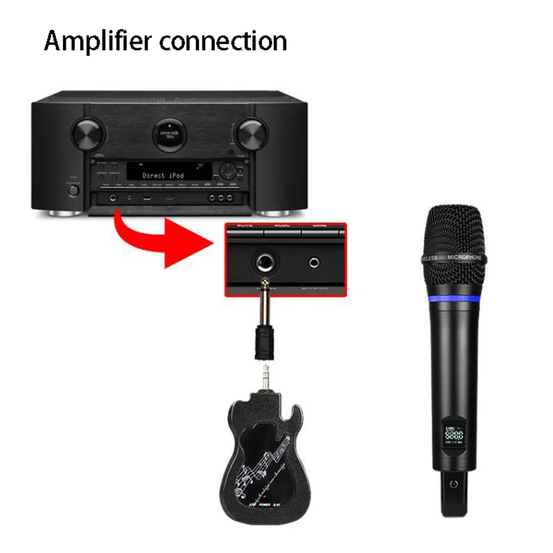 Wireless Microphone USB RCA MIC Handheld UHF Mic with Receiver for KTV Karaoke Party | Электроника