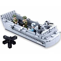 sluban wwii us military higgins landing craft warship building blocks navy weapon boat world war 2 moc bricks classic model toys
