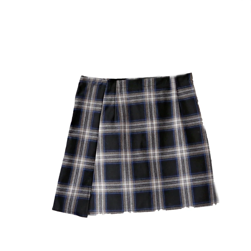 Новинка 2018 женская желтая клетчатая мини-юбка в английском стиле с разрезом