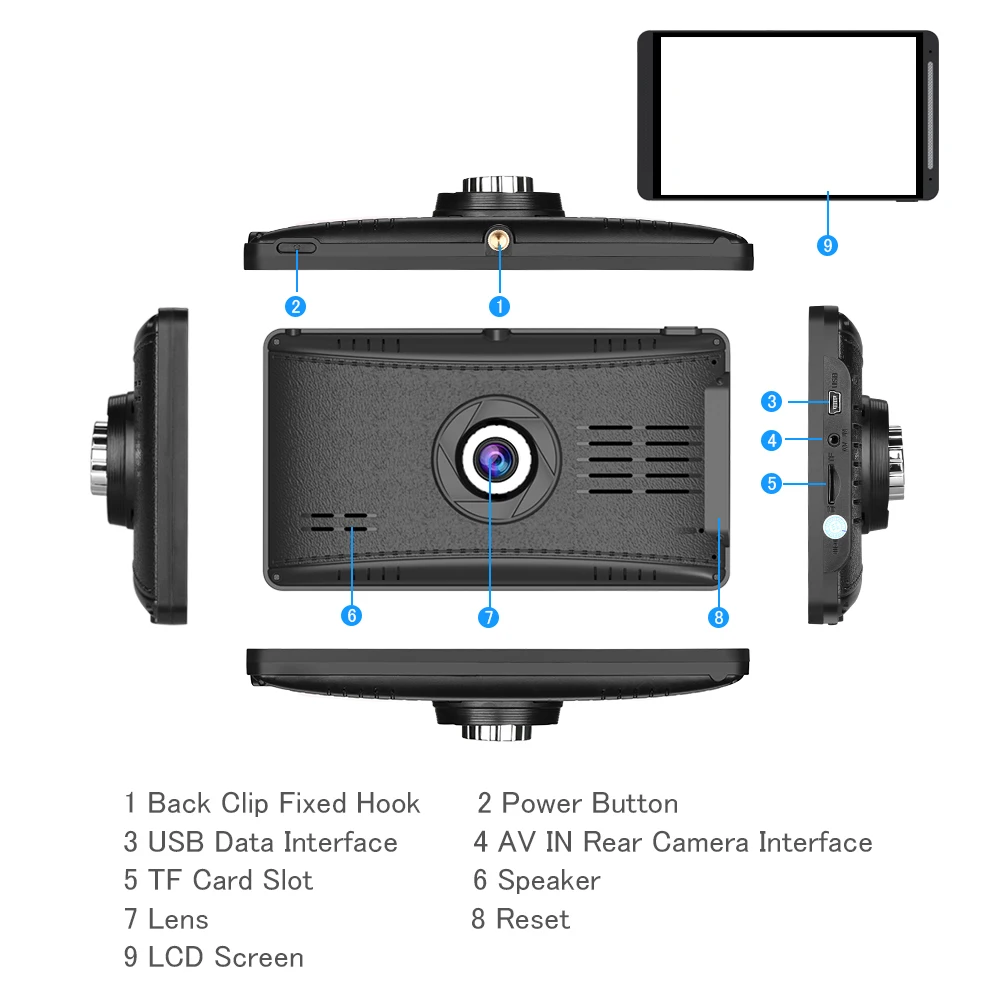 7 дюймов сенсорный экран проводной автомобильный монитор камера заднего вида