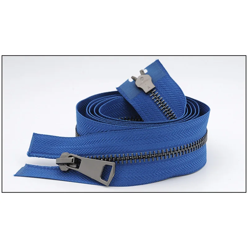 black-blue Meetee 120 см 5# Металлические молнии двойной слайдер открытый конец молнии DIY Швейные Инструменты пуховик пальто одежда портной ремонт аксессуары - Цвет: black-blue