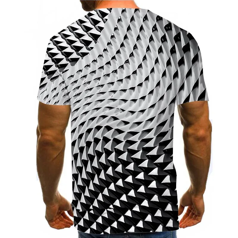 

Men Graphic T Shirts Round Neck 3D Print Short Sleeve Daily Tops Black And White Tees