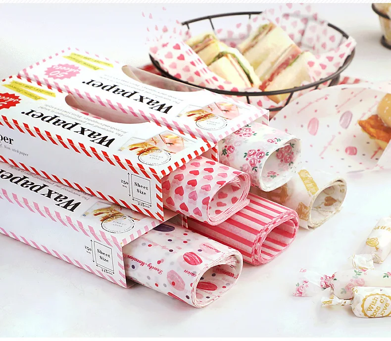50Pcs/Lot Wax Paper Food Grade Grease Wrappers Wrapping For Bread Sandwich Burger Fries Oilpaper Baking Tools | Дом и сад