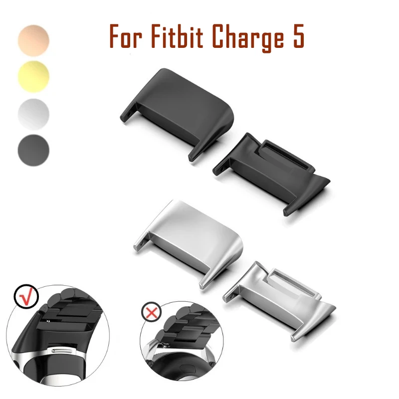 

1 Pair Metal Connector Watchband for Fitbit Charge 5 Wriststrap Link Attachment Band Strap For charge5 New